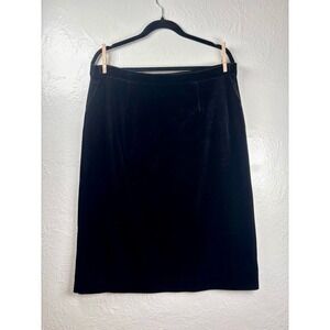 Vintage Act III Black Velvet Pencil Skirt Size 18 ILGWU Made in U.S.A. Pull On
